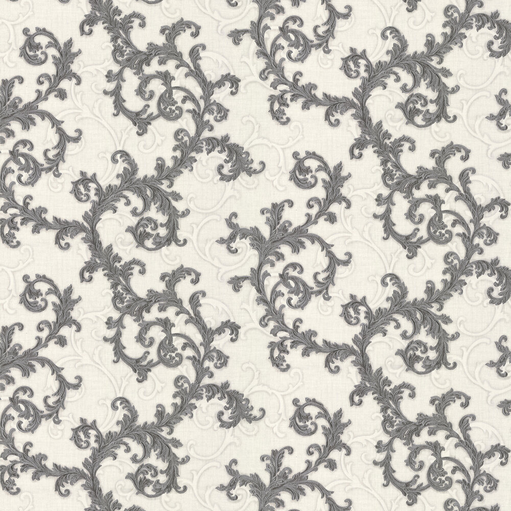 Baroque & Roll Wallpaper - Black / White - by Versace