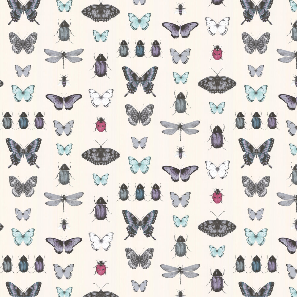 Papilio Wallpaper - Teal /Gilver - by Clarke & Clarke