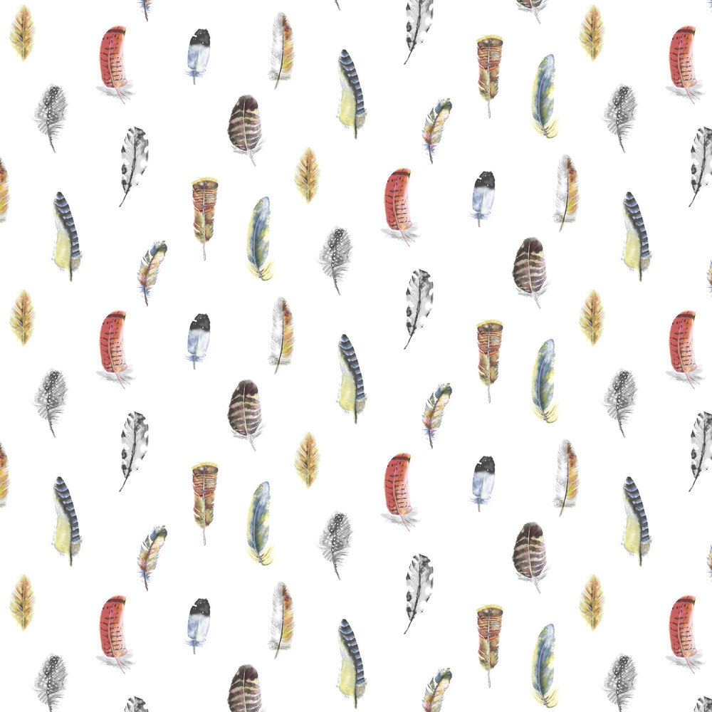 Feathers Wallpaper - Multi - by Galerie