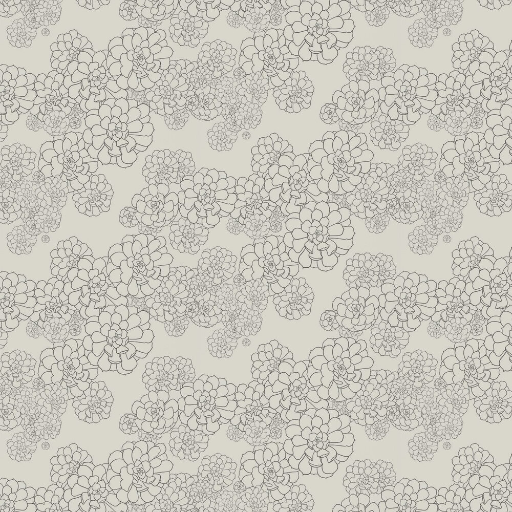 Aeonium Wallpaper - Cotton / Grey - by Paint & Paper Library