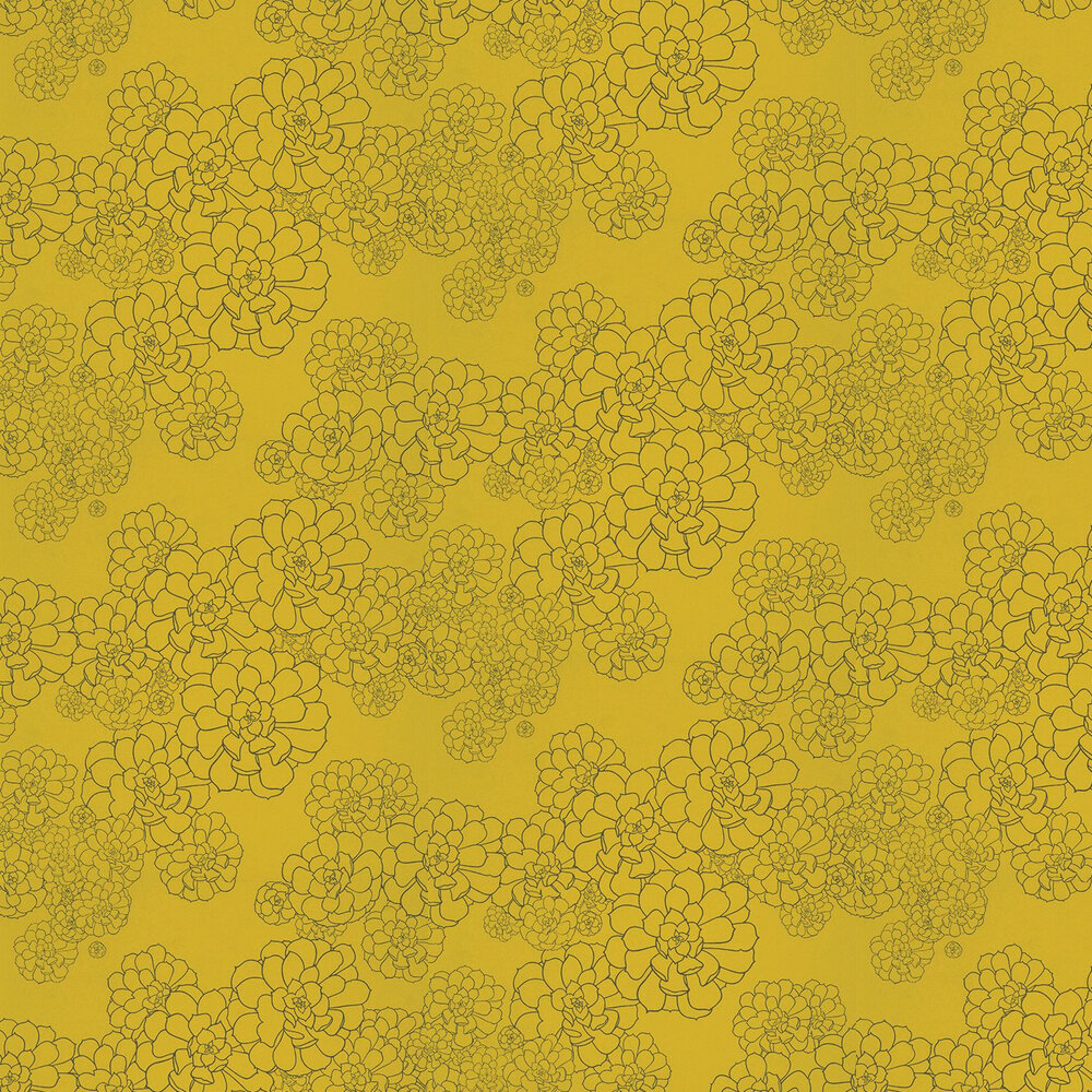 Aeonium Wallpaper - Yellow - by Paint & Paper Library