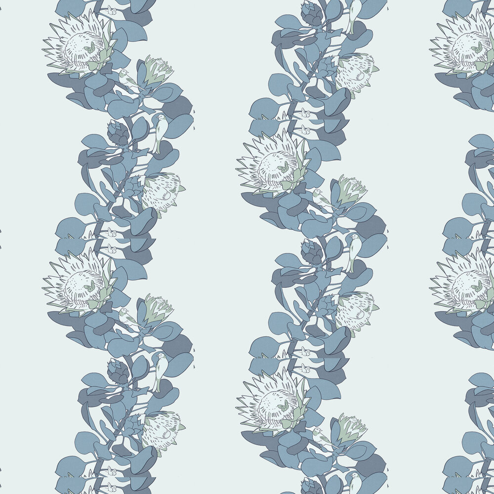 Protea Trail Wallpaper - Blue's Blue - by Paint & Paper Library