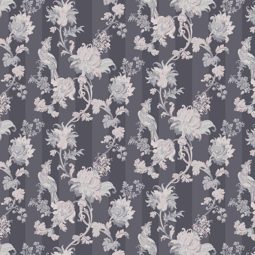 Zerzura Wallpaper - Slate Grey / Blush Pink - by Cole & Son