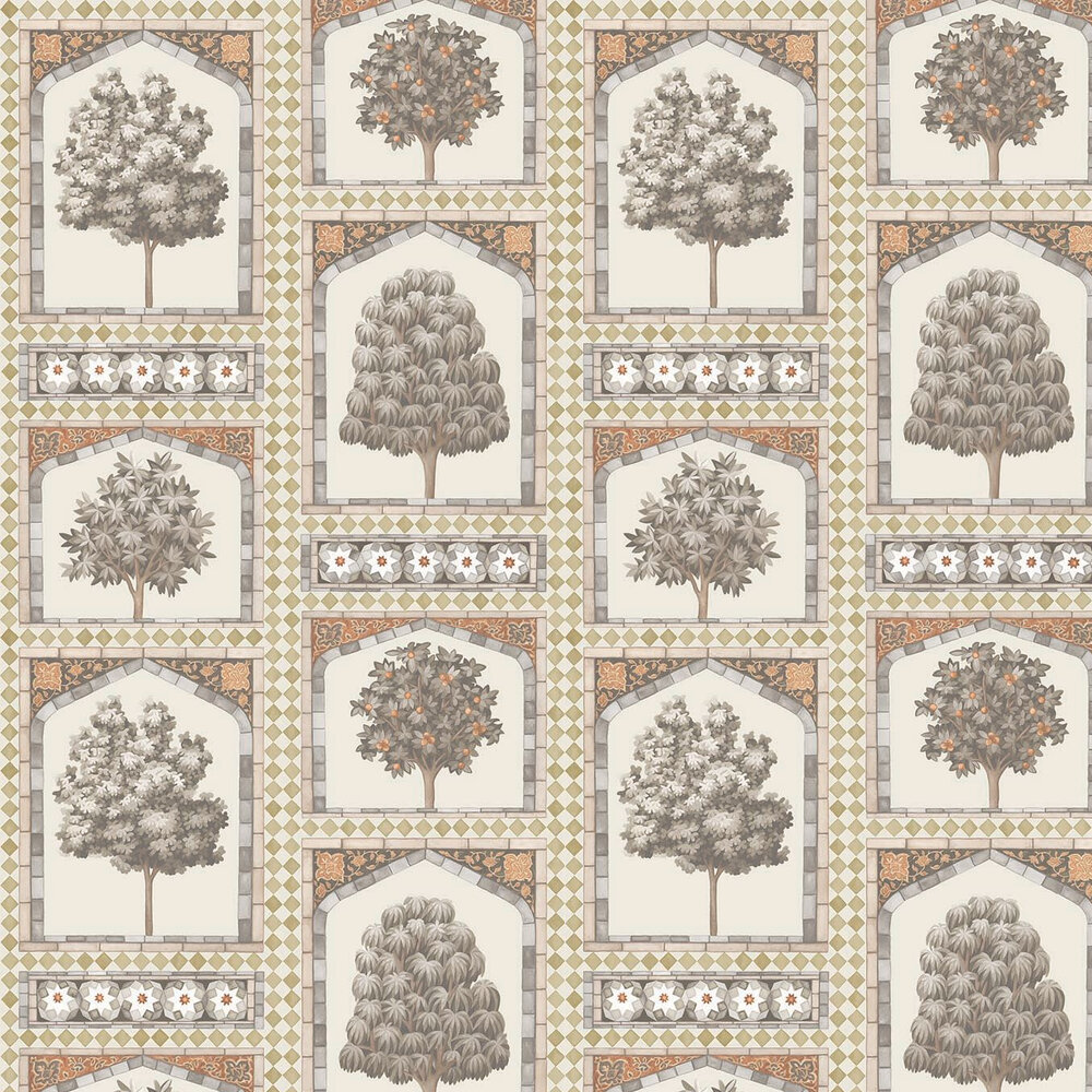 Sultans Palace Wallpaper - Gold / Spice - by Cole & Son