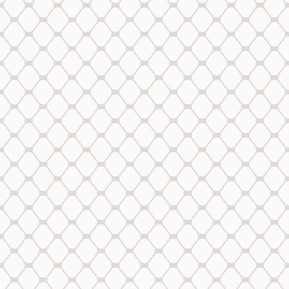 Nautical Knot Wallpaper - White / Greige - by Galerie
