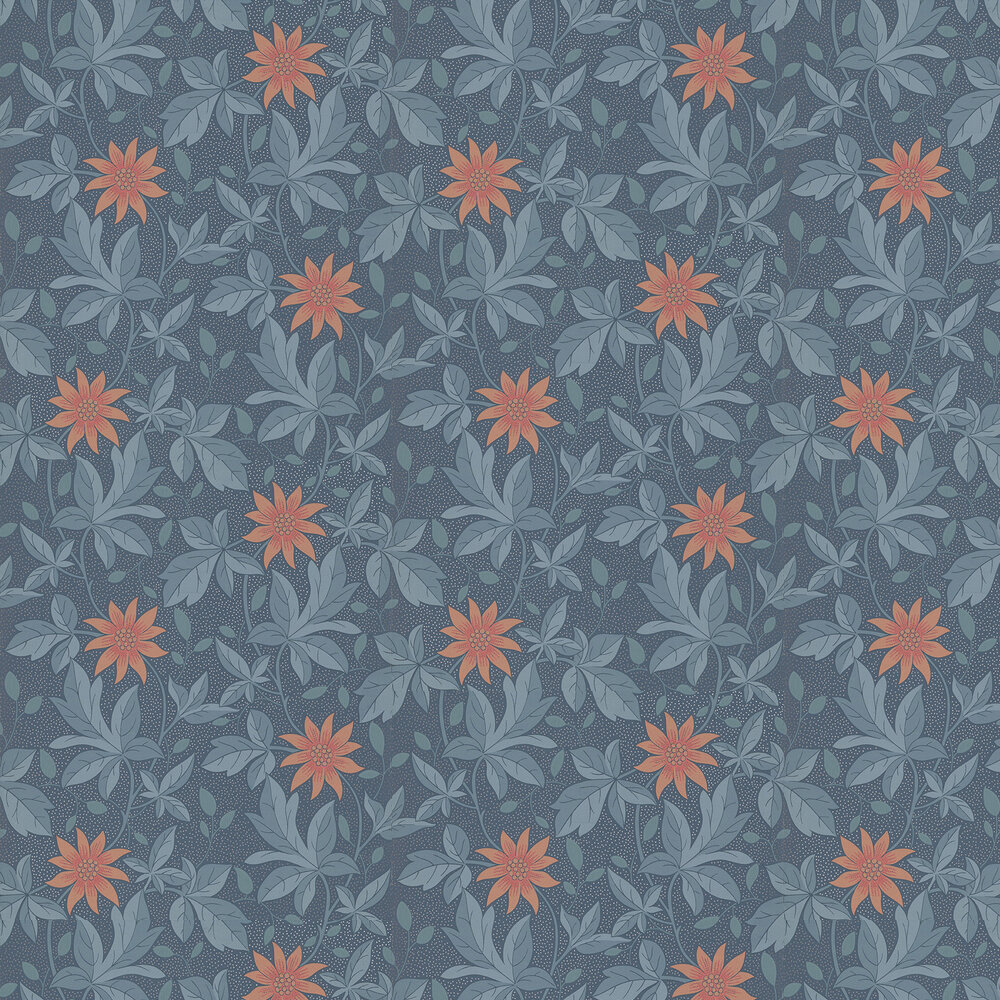 Monroe Wallpaper - Night Flower - by Little Greene