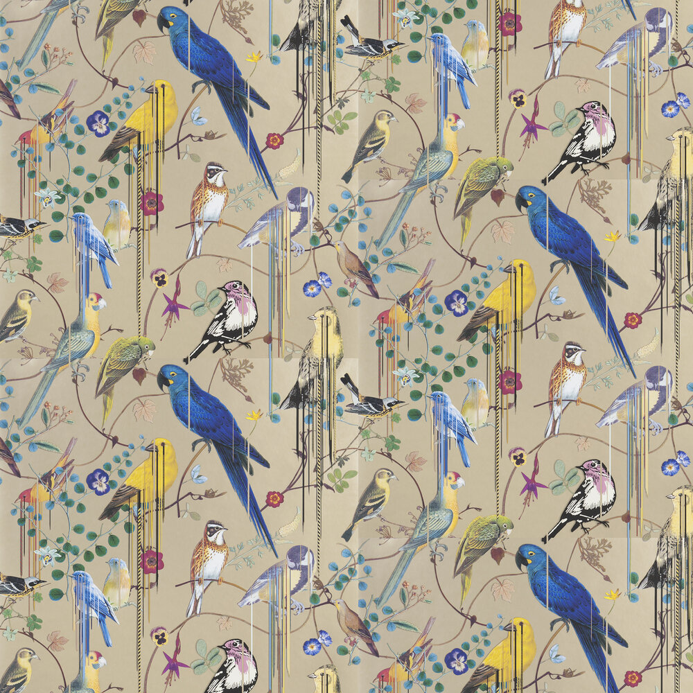 Birds Sinfonia Wallpaper - Or - by Christian Lacroix