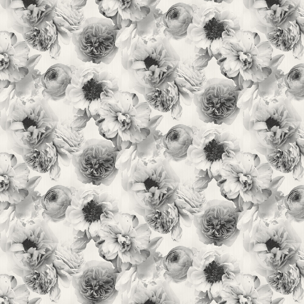Diamond Bloom Floral Wallpaper - Mono - by Arthouse