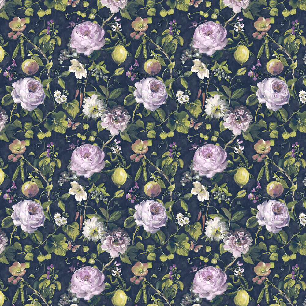 Mirabelle Wallpaper - Navy - by Albany