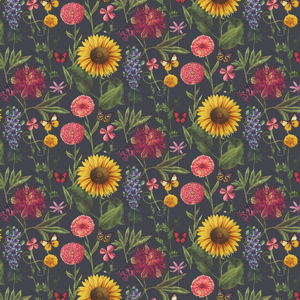 Summer Garden Wallpaper - Charcoal - by Arthouse