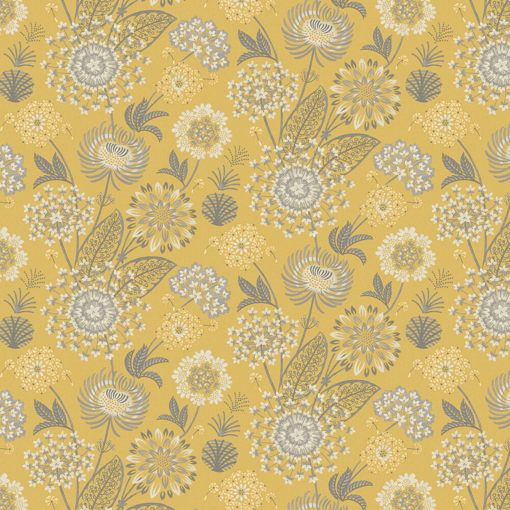 Vintage Bloom Wallpaper - Mustard - by Arthouse