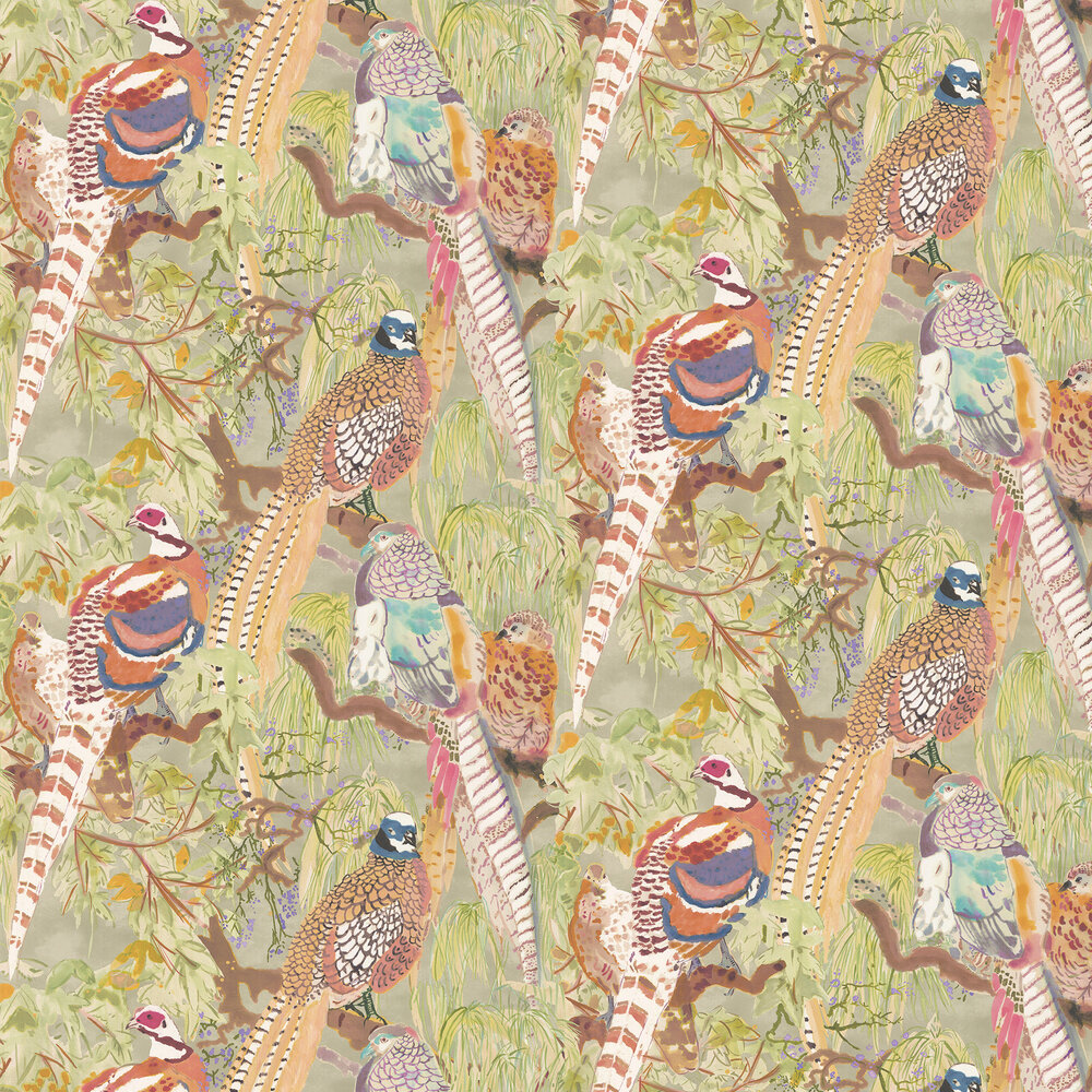 Game Birds Wallpaper - Multi - by Mulberry Home