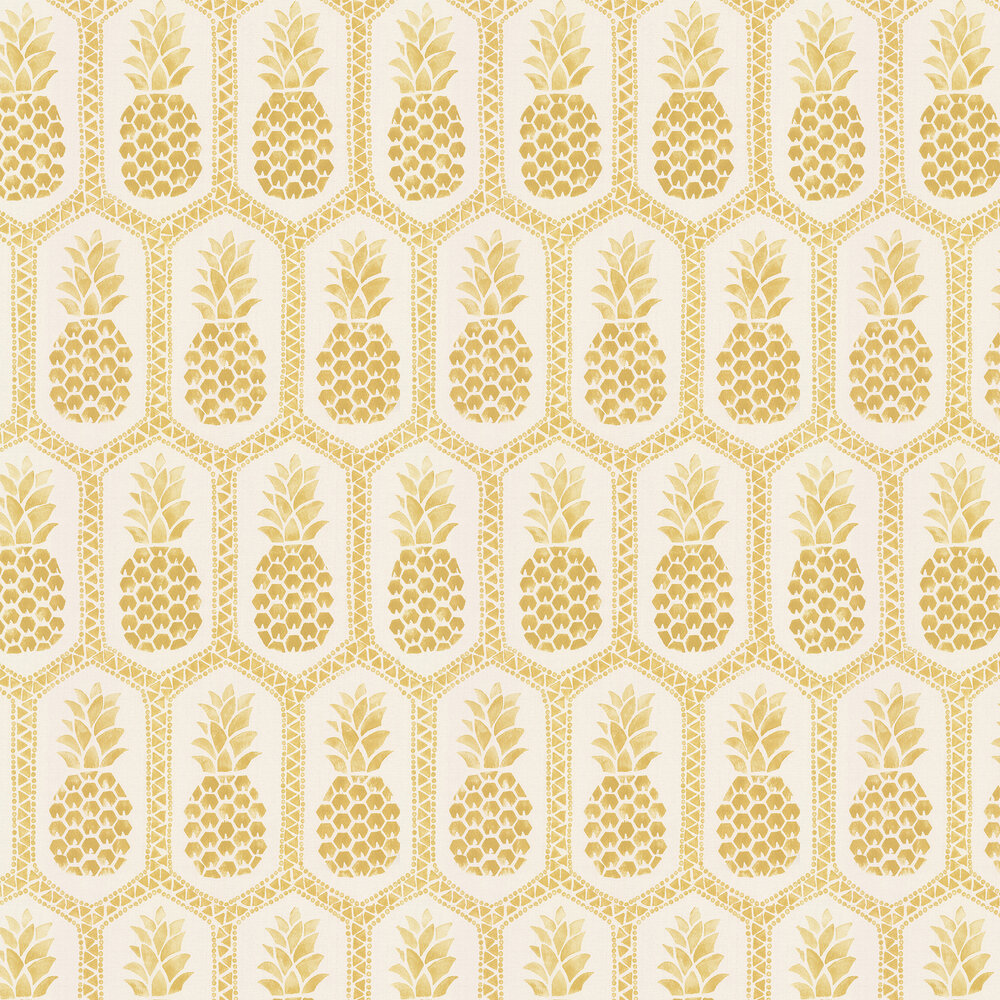 Tropical Pineapple Wallpaper - Ochre / Off White - by Albany