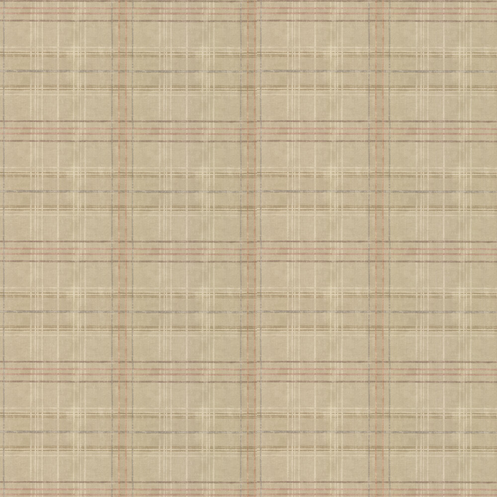 Shetland Plaid Wallpaper - Sand - by Mulberry Home