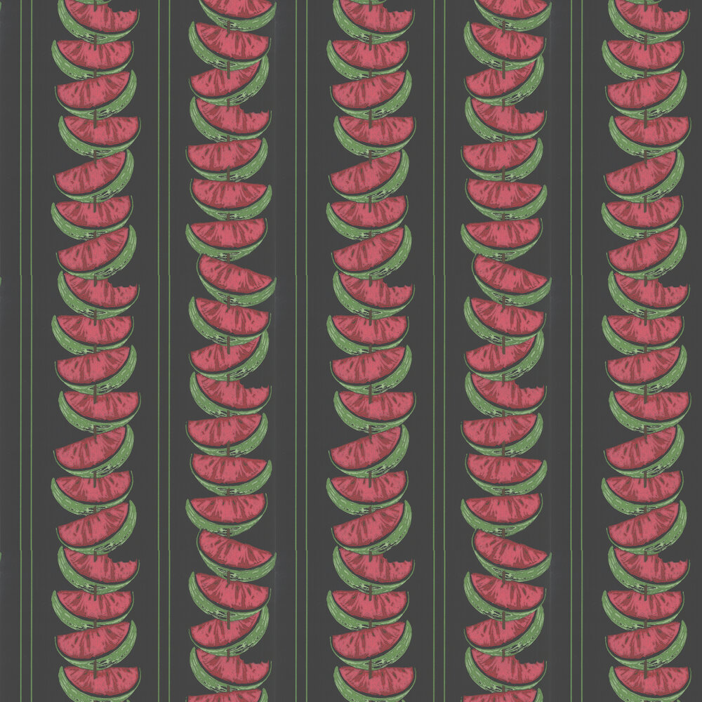 Watermelon Wallpaper - Charcoal - by Barneby Gates