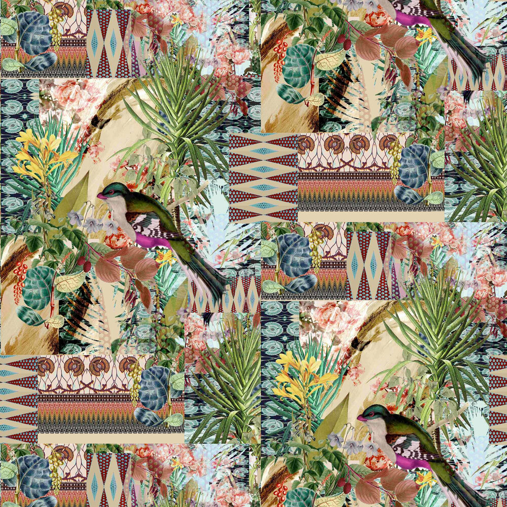 Birds Wallpaper - Multicoloured - by Vilber