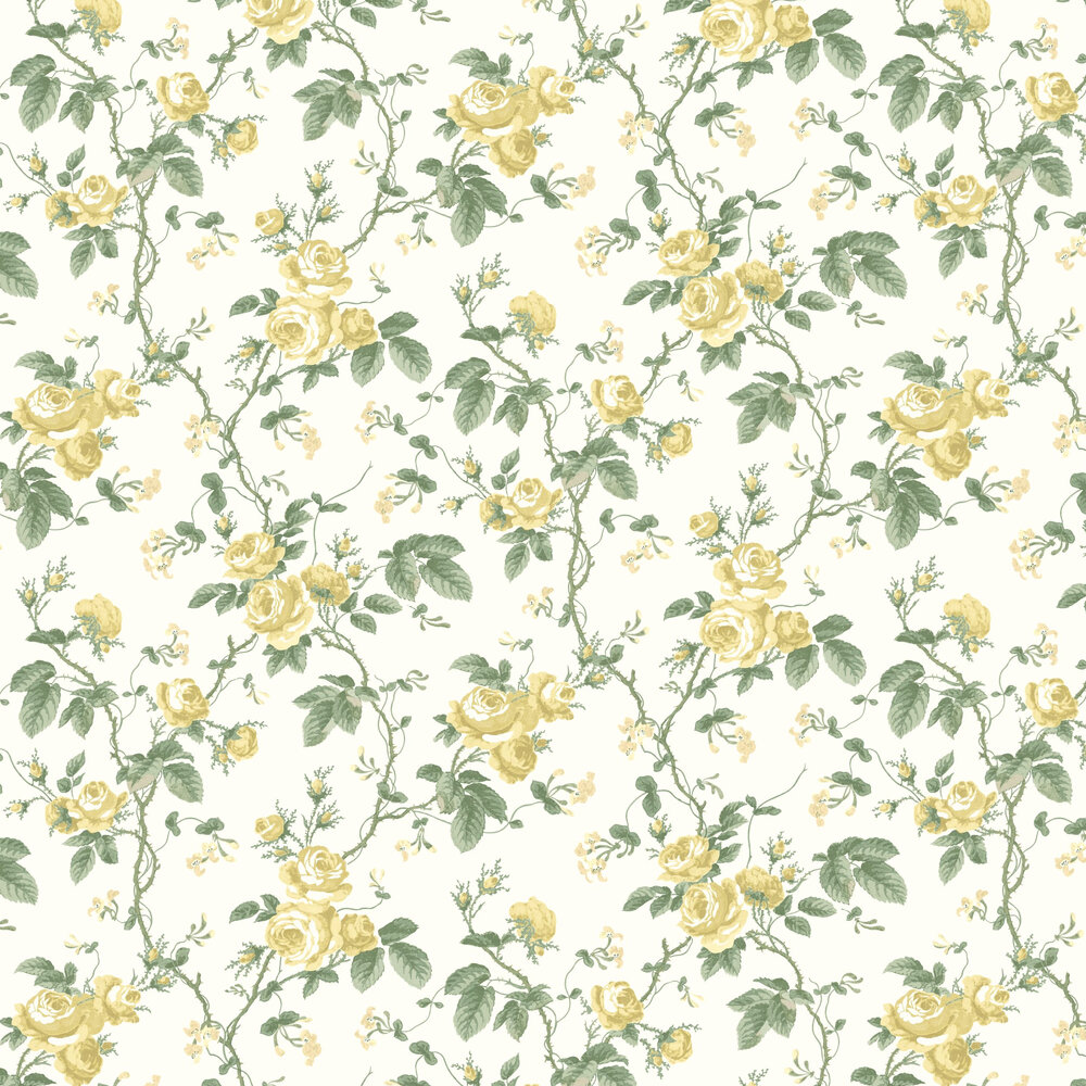 French Roses Wallpaper - Yellow - by Boråstapeter