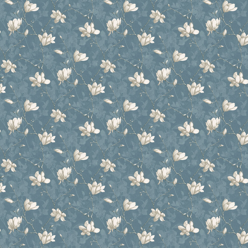 Lilly Tree Wallpaper - Blue - by Boråstapeter