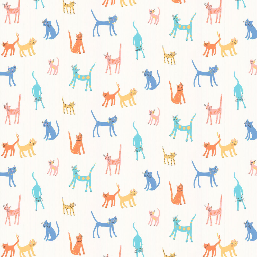Pretty Kitty Wallpaper - Multi-coloured - by Villa Nova