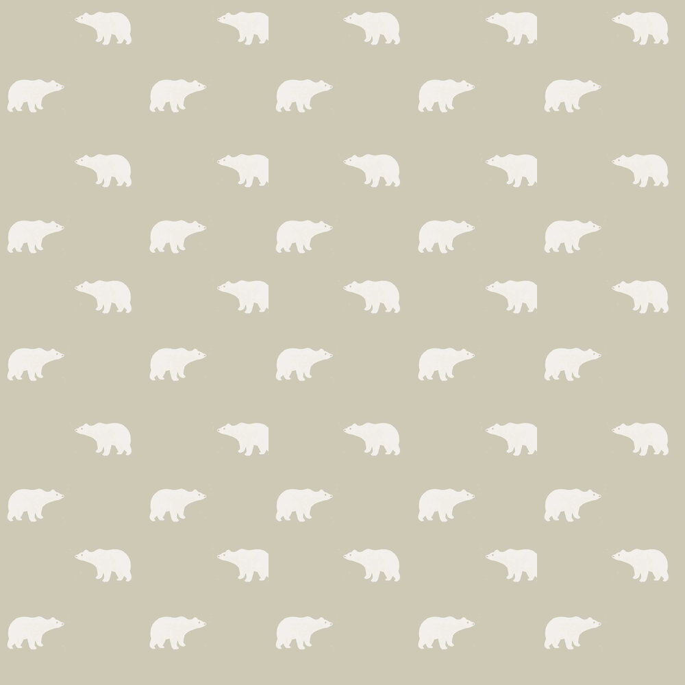 Arctic Bear Wallpaper - Taupe - by Villa Nova