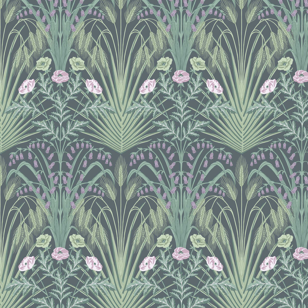 Bluebell Wallpaper - Sage / Mint / Lilac - by Cole & Son