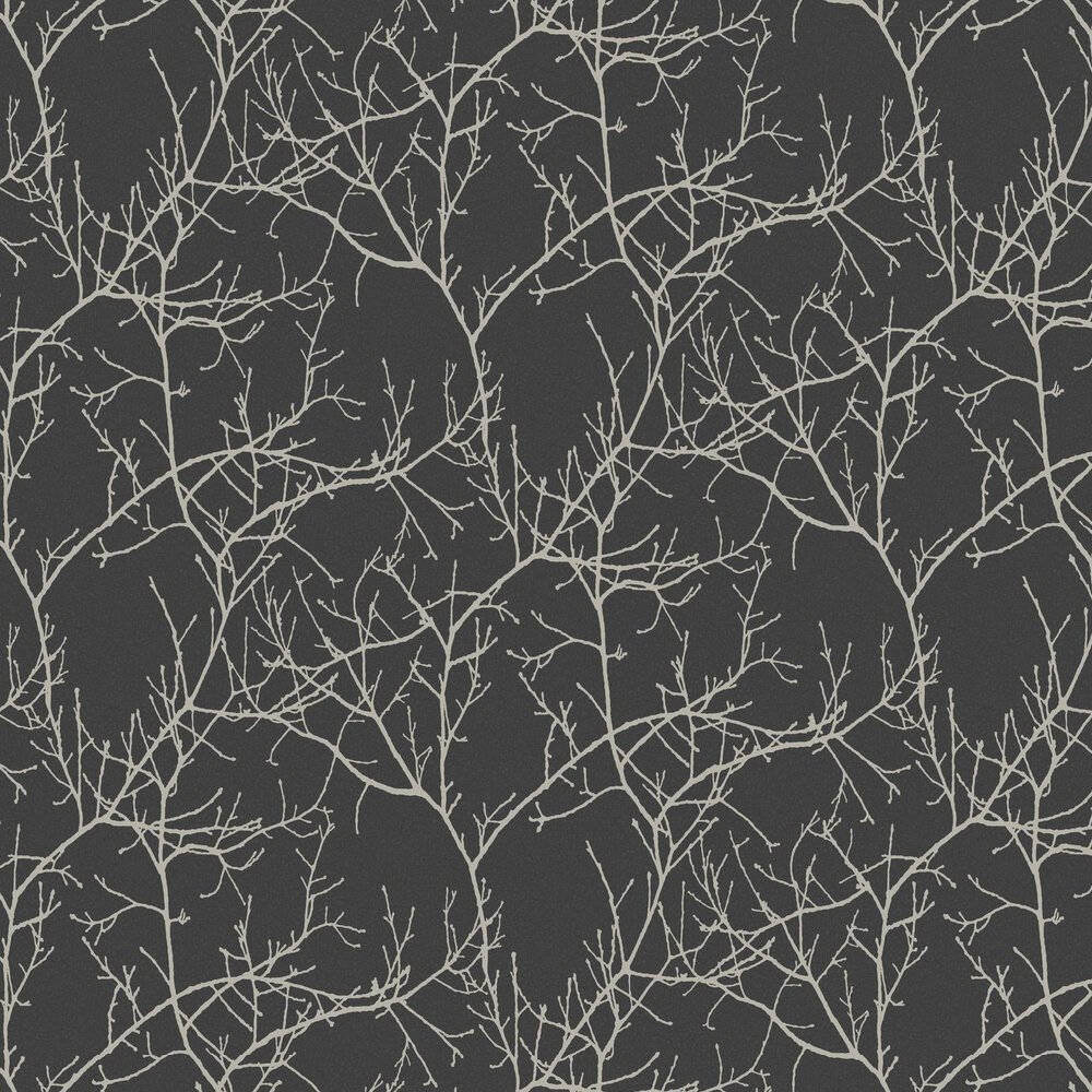 Arbre Wallpaper - Black - by Casadeco