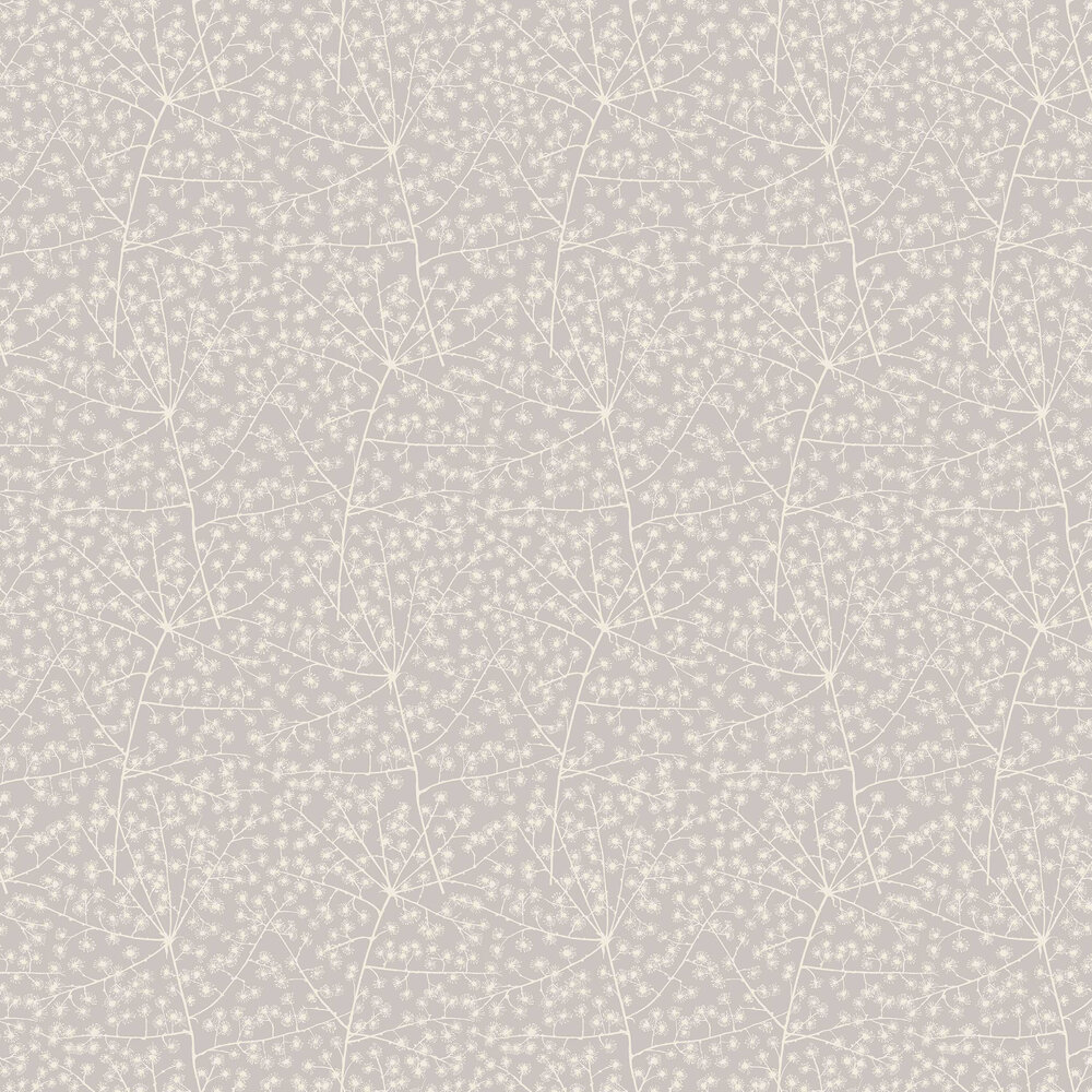 Catkin Wallpaper - White Silver - by Arthouse