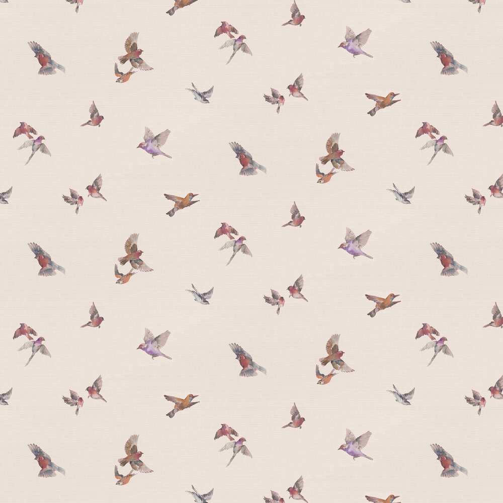 Garden Birds Wallpaper - Rose Pink - by Albany