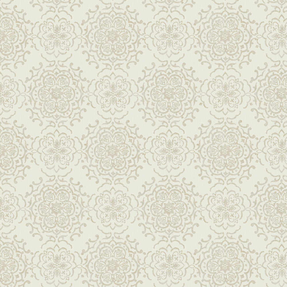 String Medallion Wallpaper - Cream / Gold - by Albany