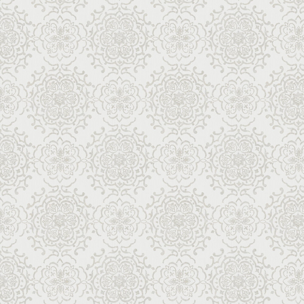 String Medallion Wallpaper - Grey / Silver - by Albany