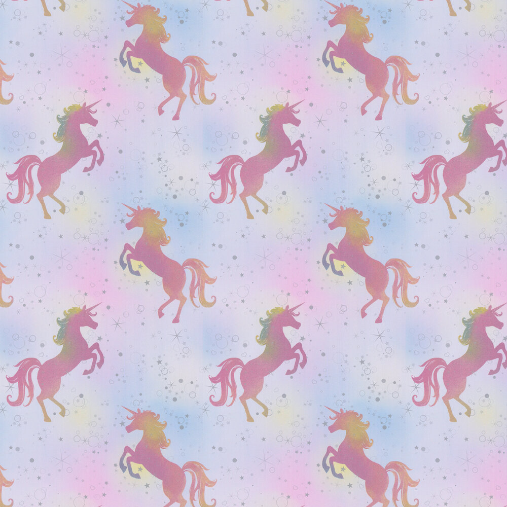 Dancing Unicorn Wallpaper - Rainbow - by Albany