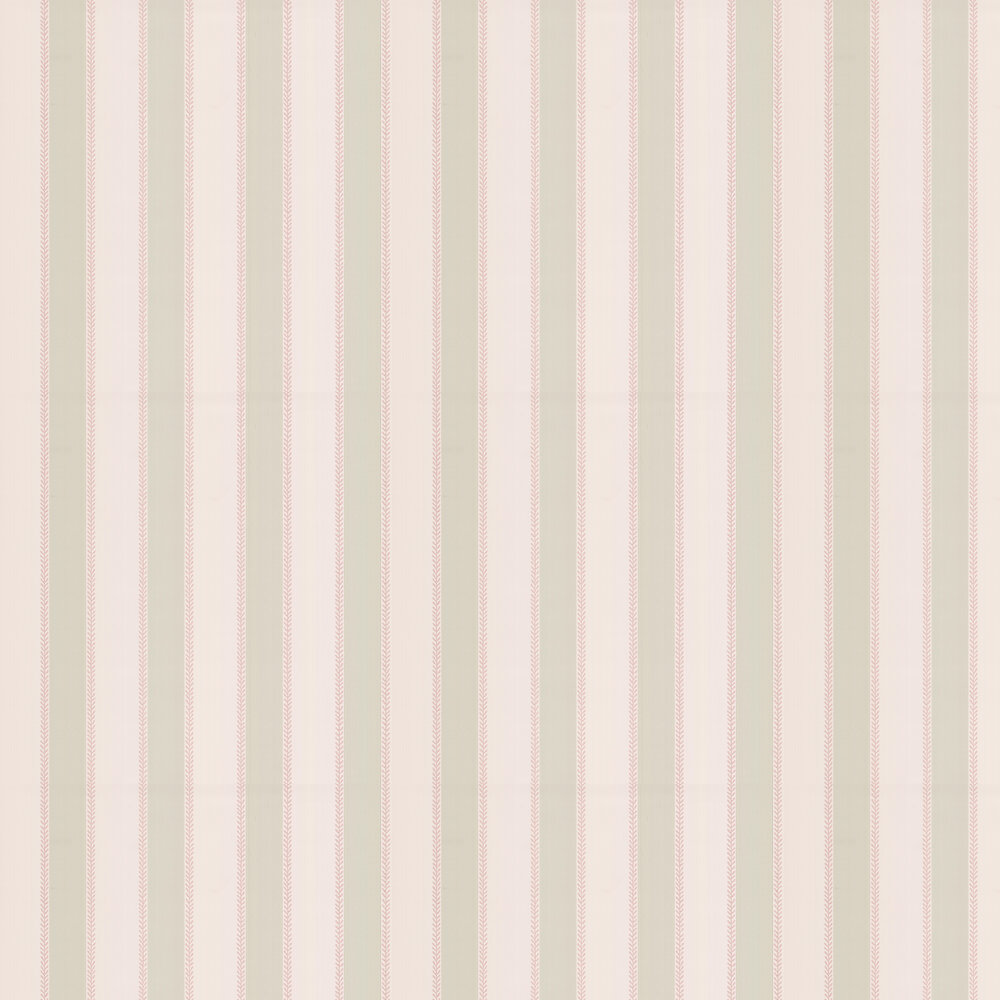 Graycott Stripe Wallpaper - Pink / Green - by Colefax and Fowler