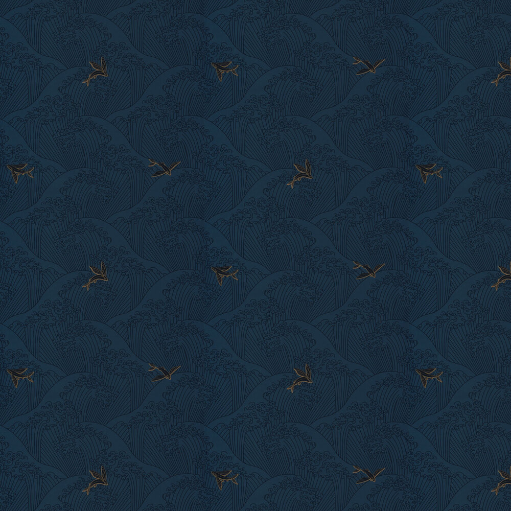 Sushi Wallpaper - Navy - by Caselio