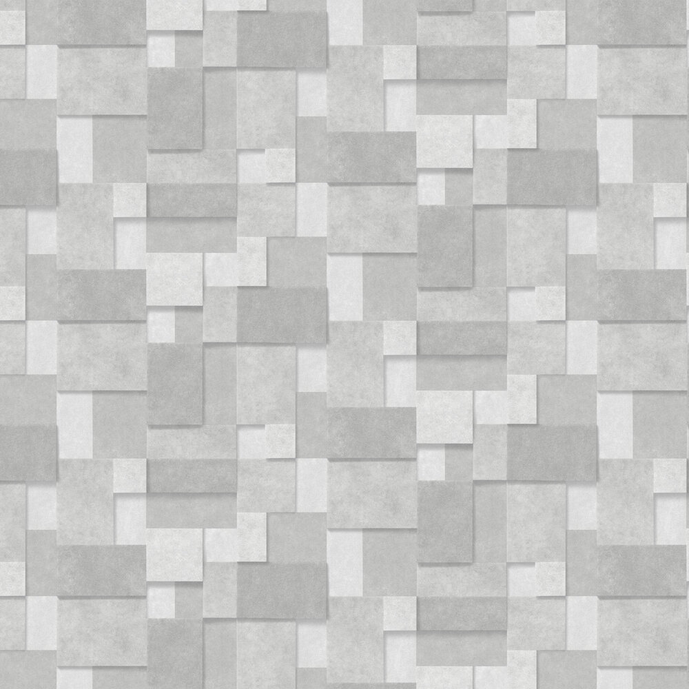 Metallic Squares Wallpaper - Grey and Silver - by Albany