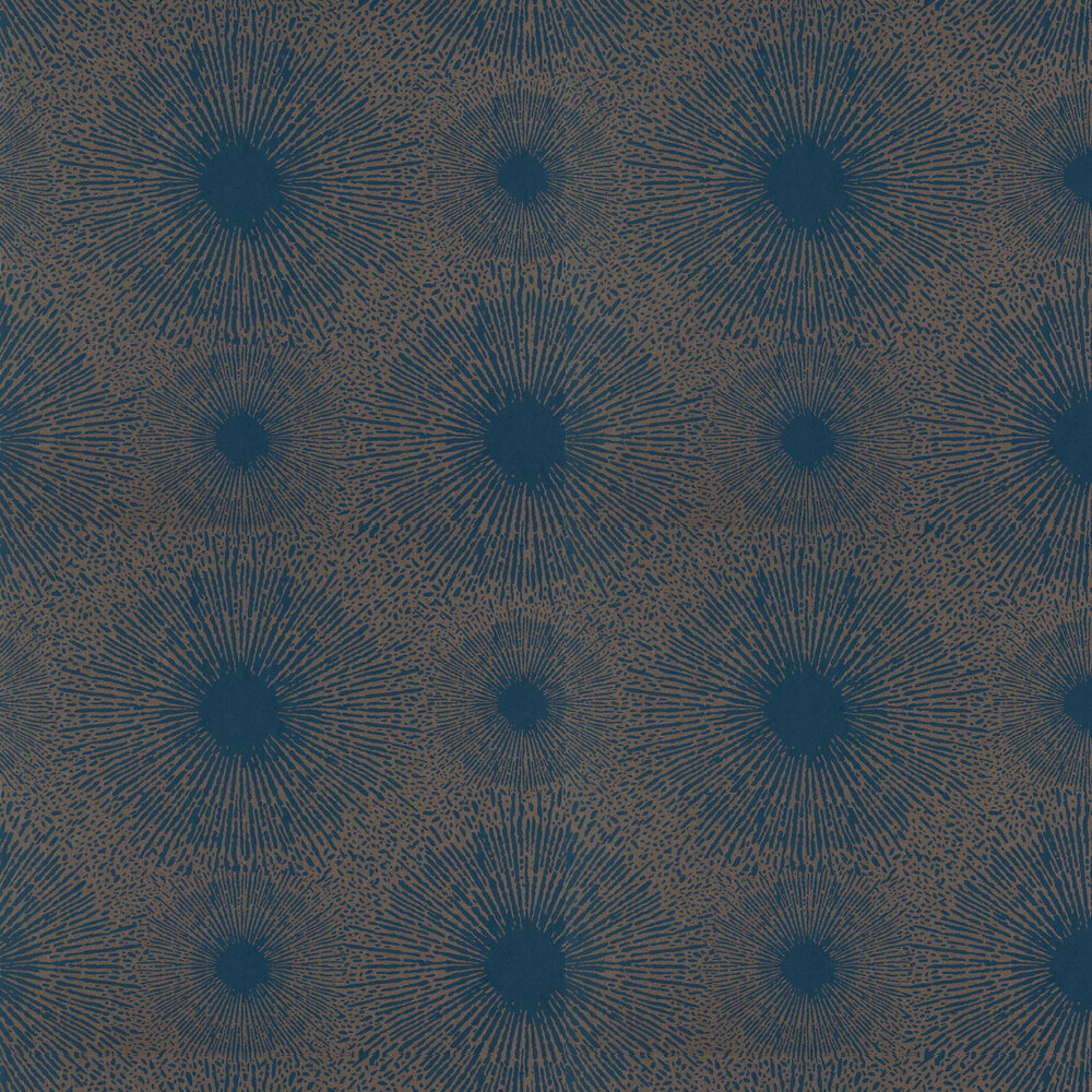 Perlite Wallpaper - Lapis and Copper - by Harlequin