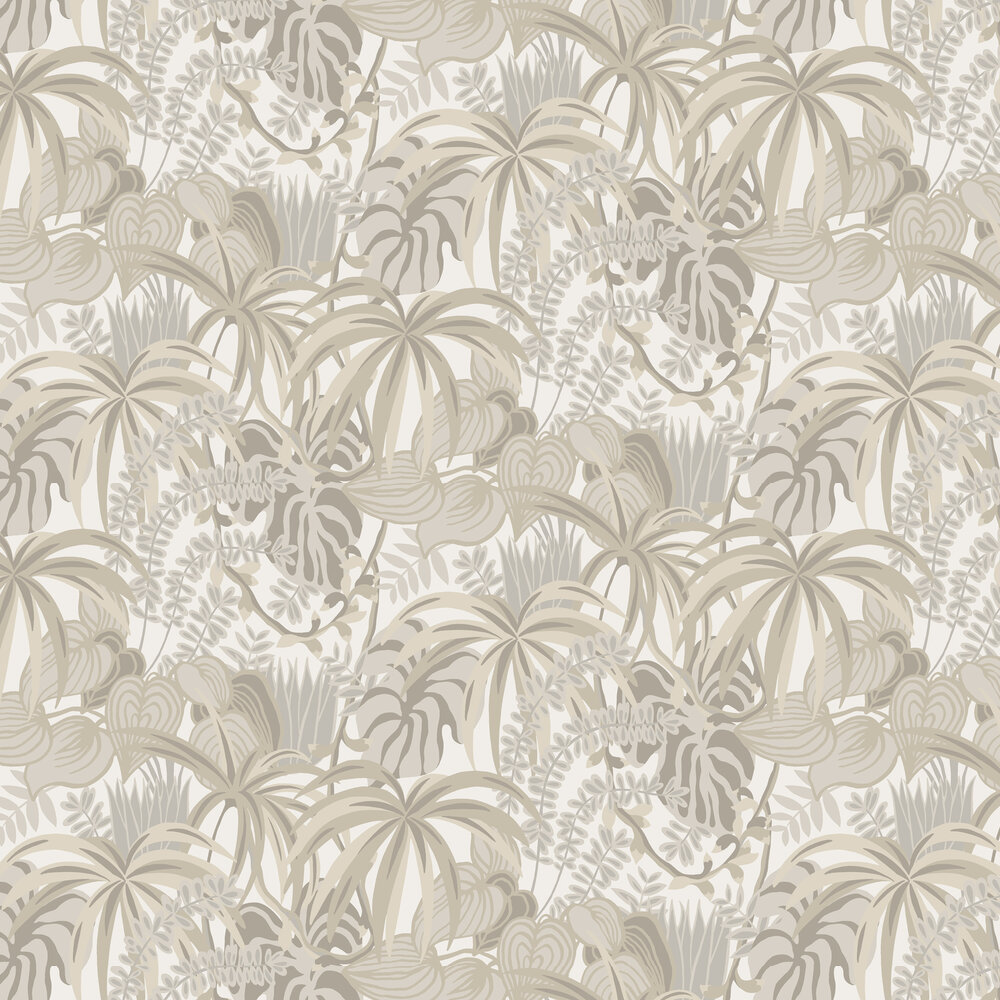 Greenery Wallpaper - Grey / Muted Gold - by Hooked on Walls