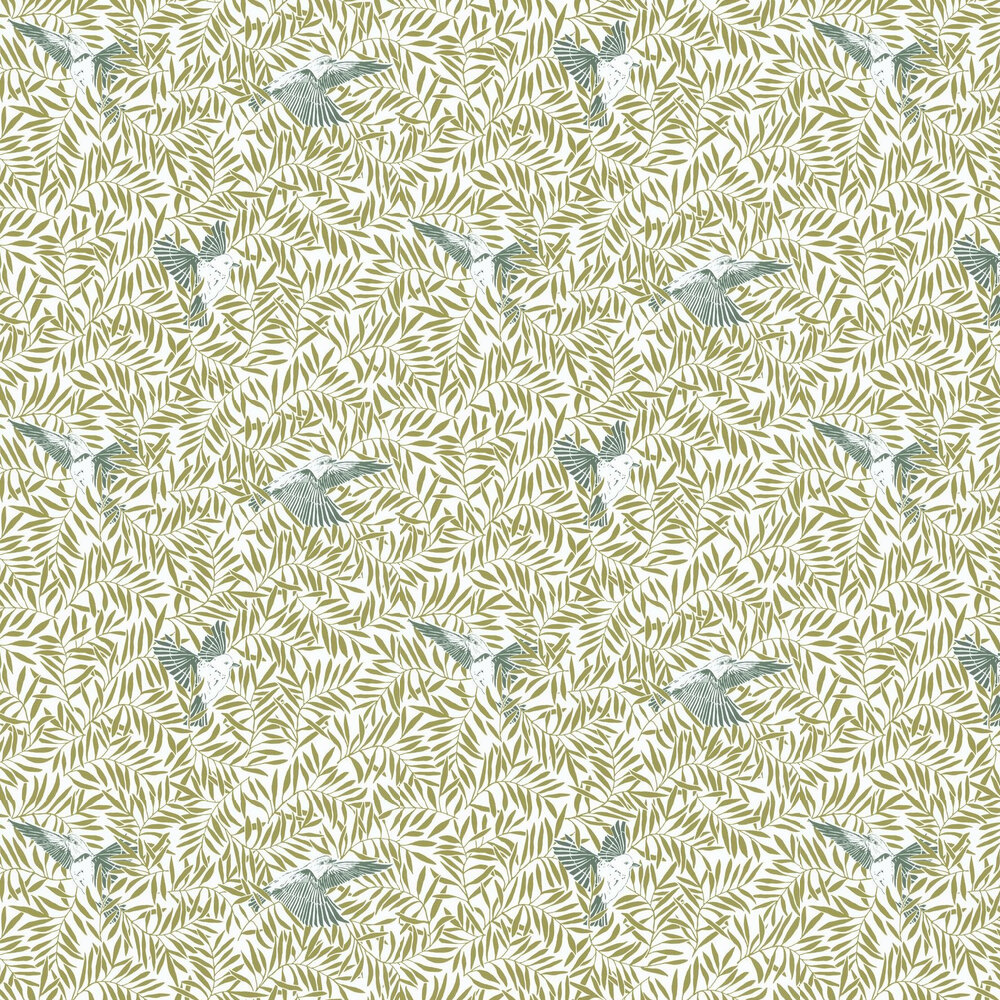 Birdy Wallpaper - Green - by Caselio