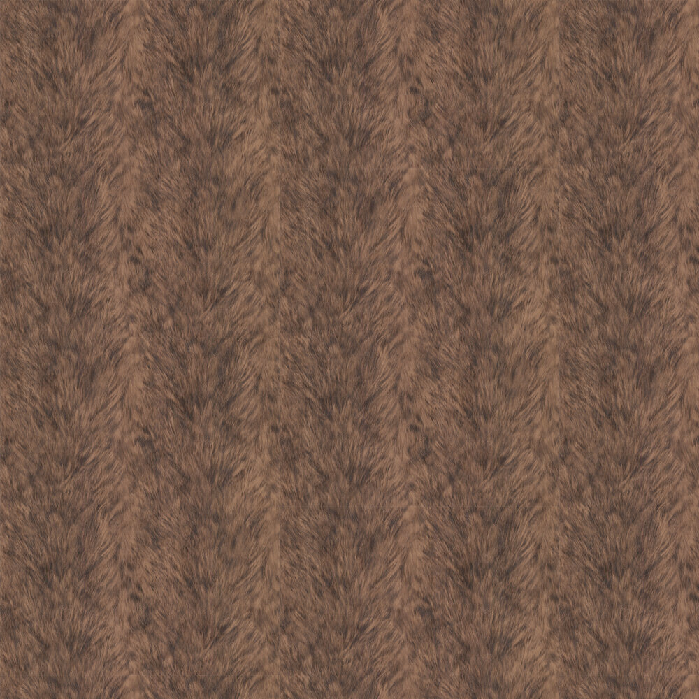 Wolf Fur Faux Wallpaper - Brown - by Albany