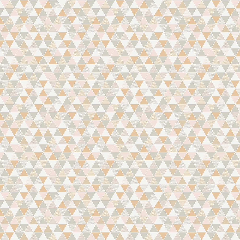 Triangular Wallpaper - White, Grey, Pink and Gold - by Engblad & Co