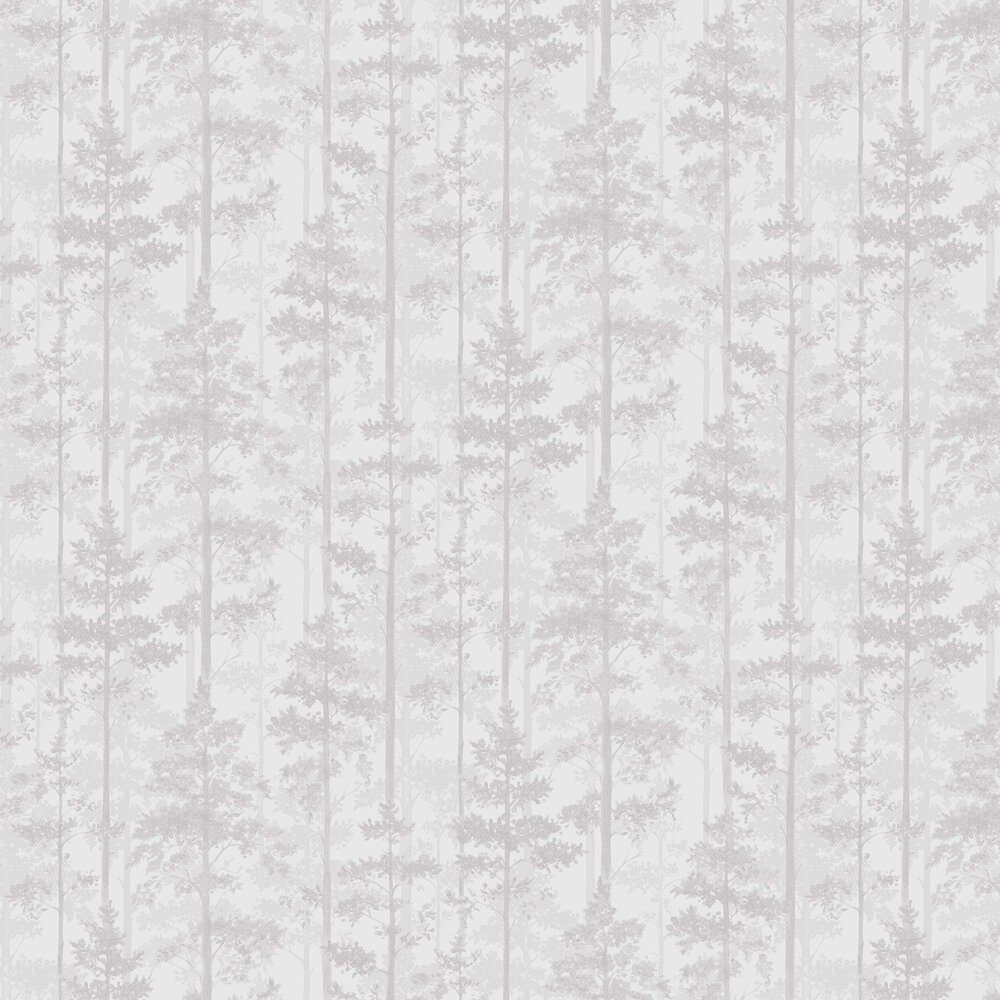 Pine Wallpaper - White and Pale Grey - by Engblad & Co