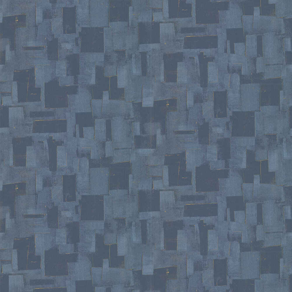 Cubist Wallpaper - Indigo - by Threads
