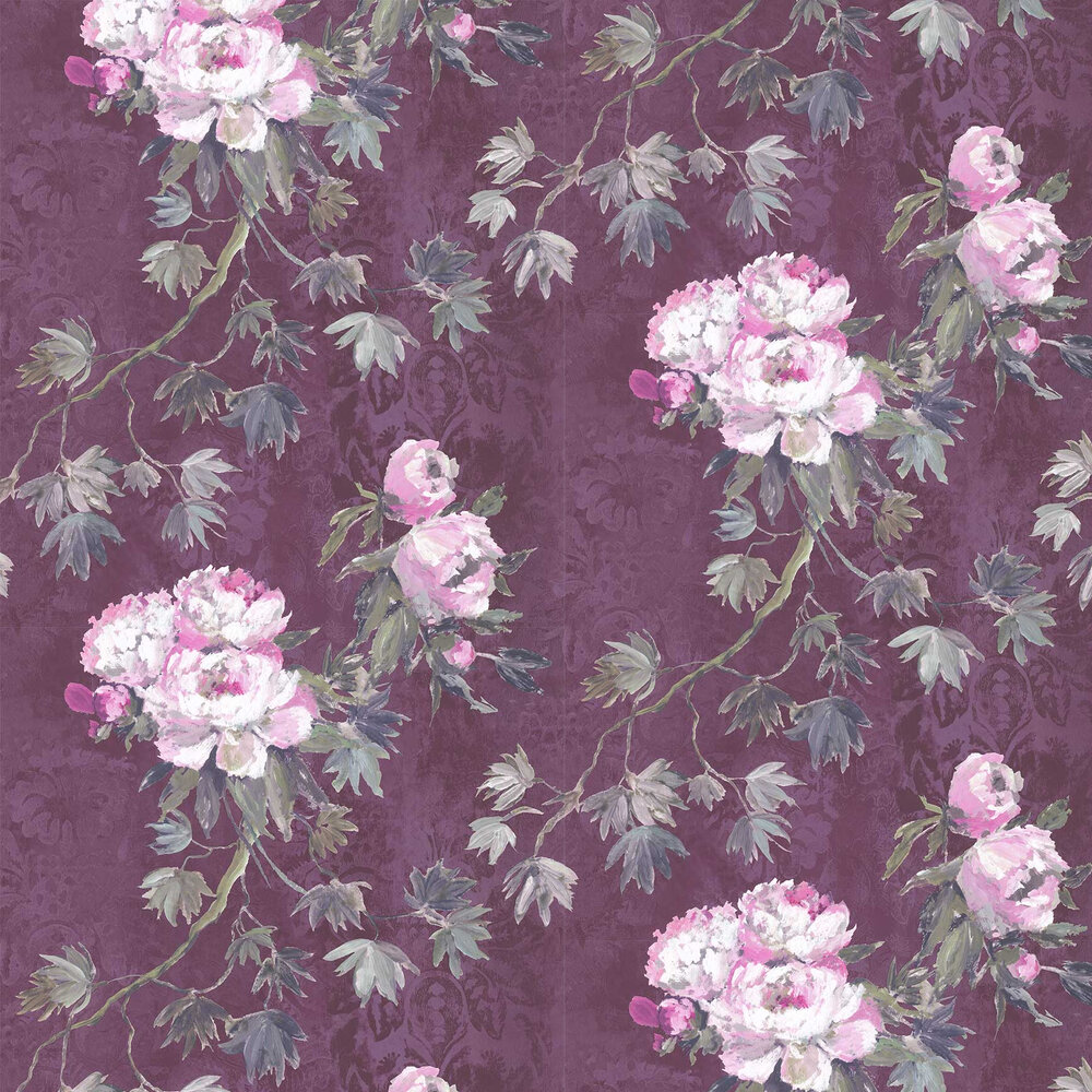 Floreale Wallpaper - Damson - by Designers Guild