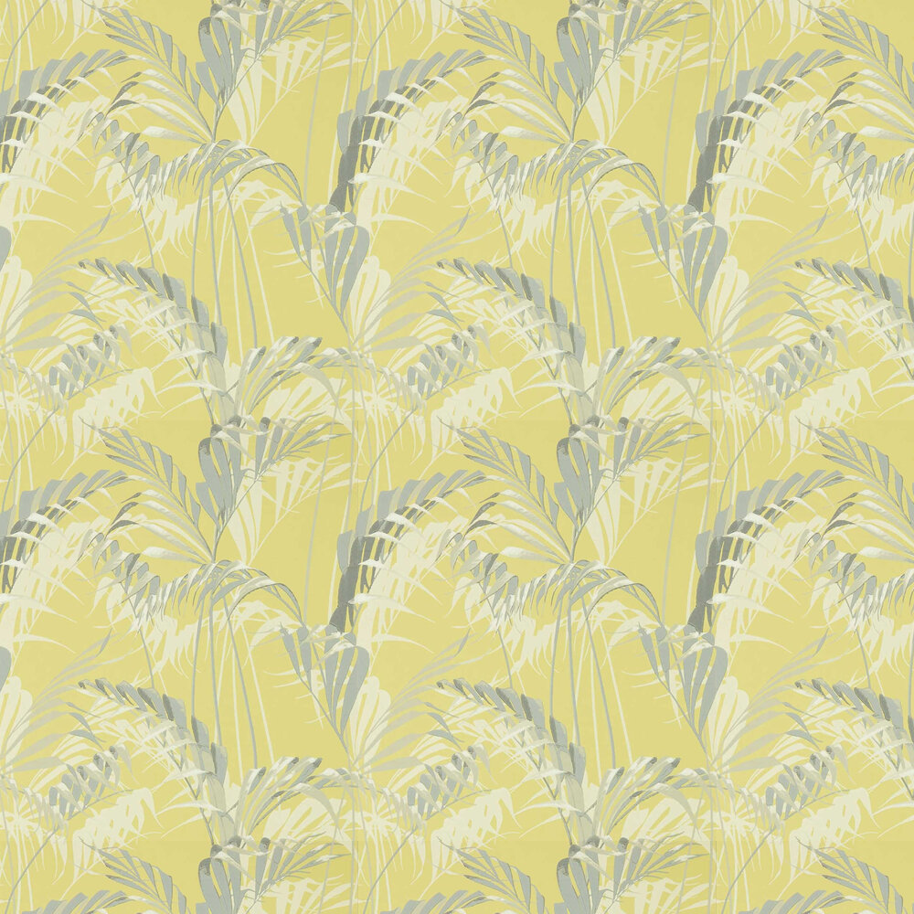 Palm House Wallpaper - Chartreuse / Grey - by Sanderson