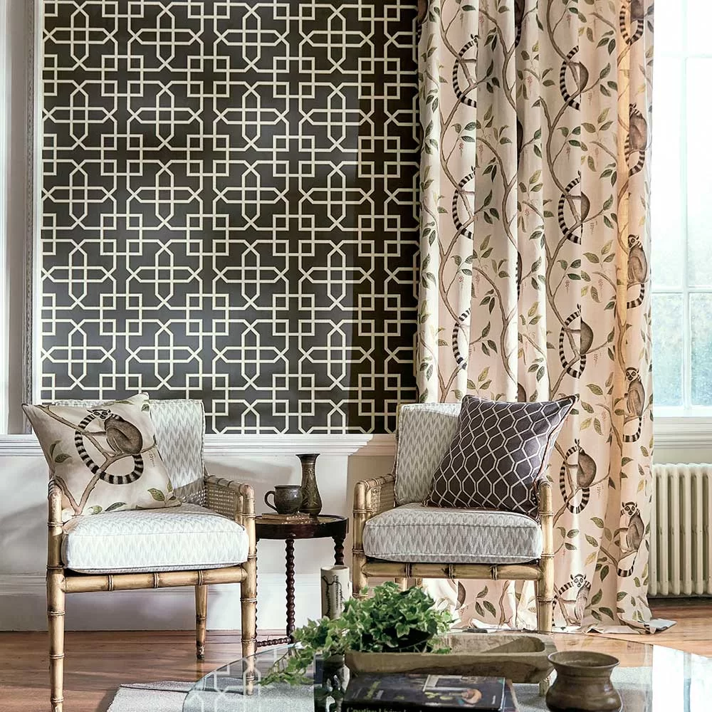 Hampton Trellis por Sanderson - Carbón - Papel pintado : Wallpaper Direct