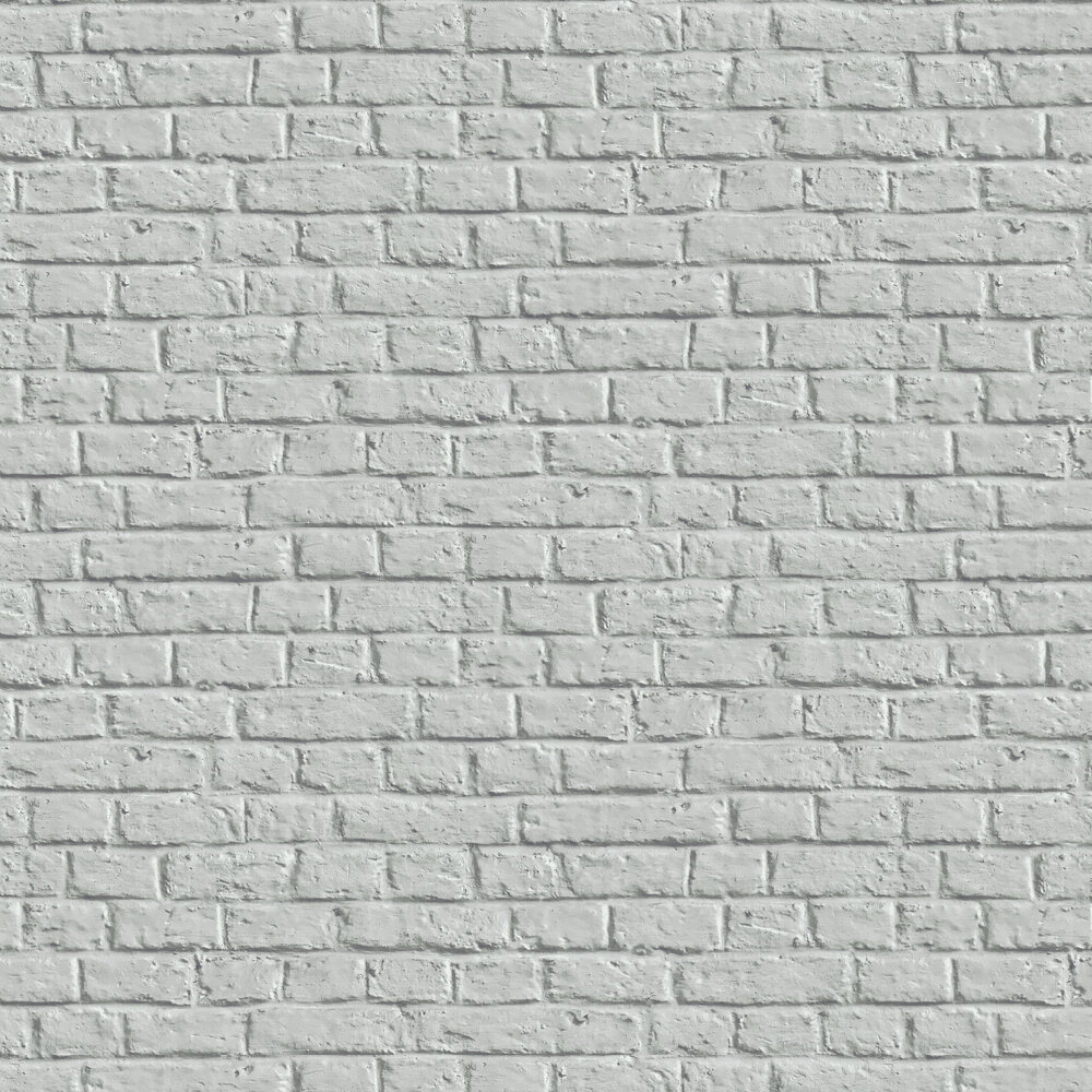 Brick Wall Wallpaper - Silver Grey - by Metropolitan Stories