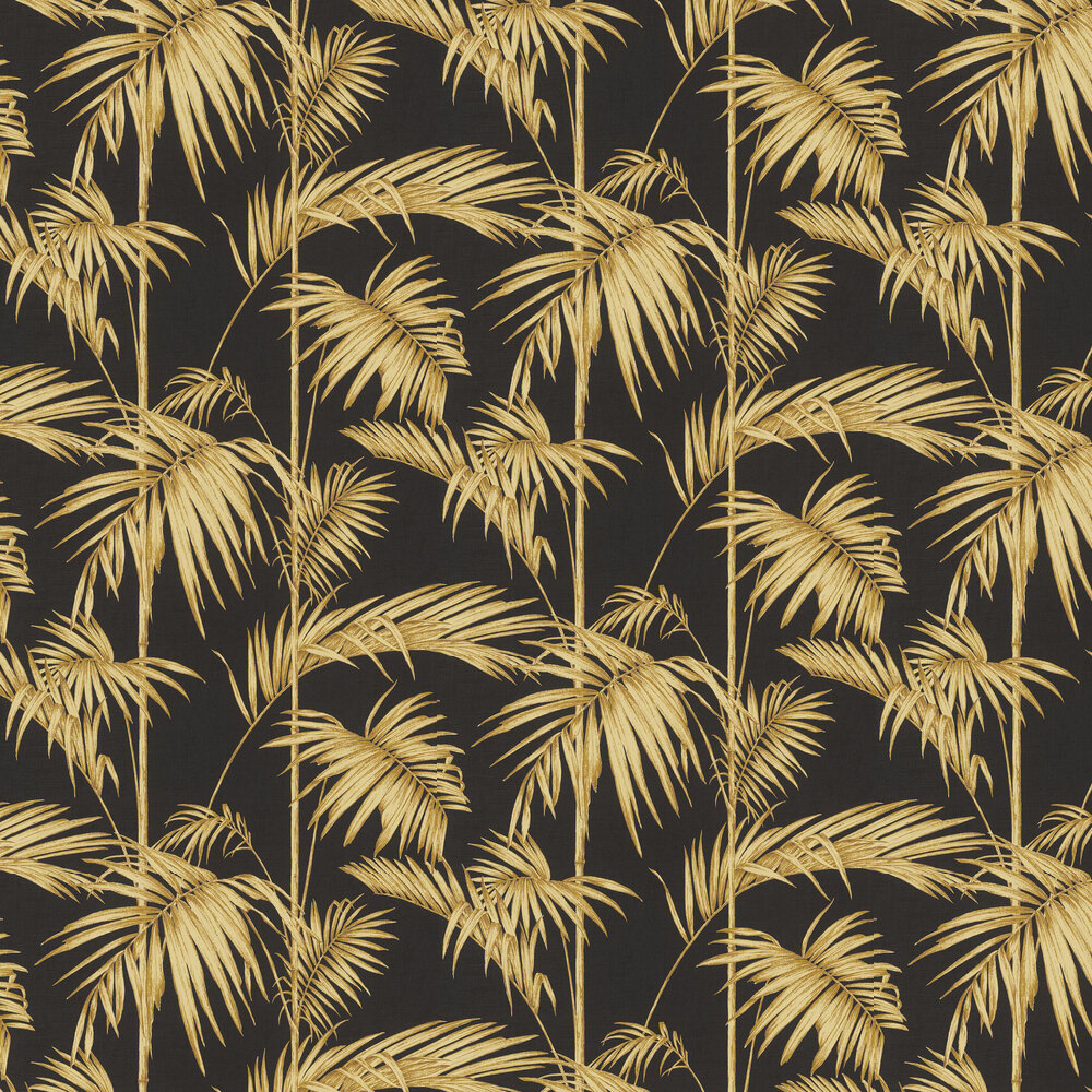 Palm Wallpaper - Black / Gold - by Metropolitan Stories