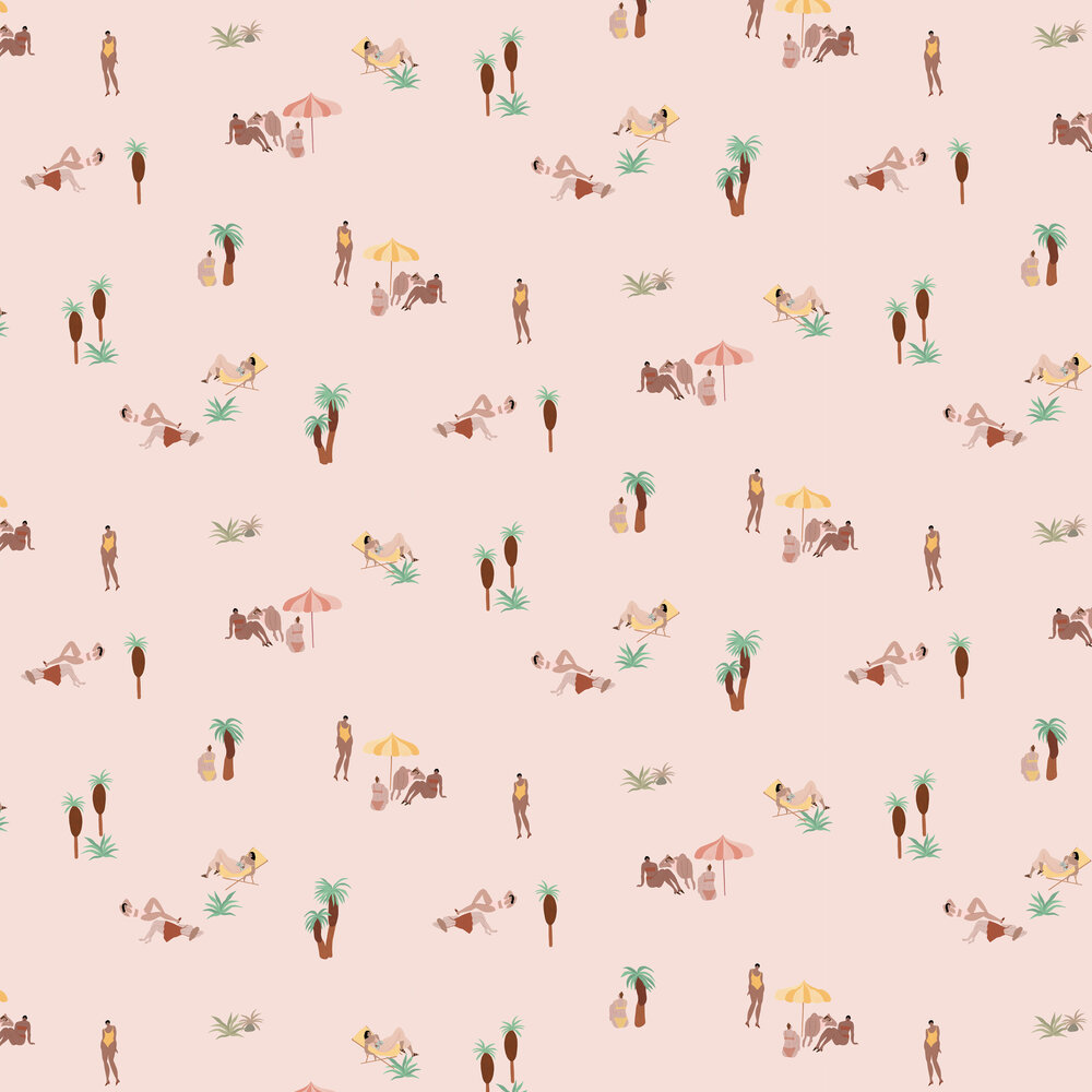 One day at the beach Wallpaper - Pink Sand - by Coordonne