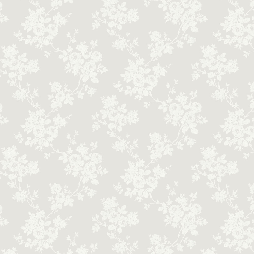 Rose Trail Wallpaper - White - by SK Filson