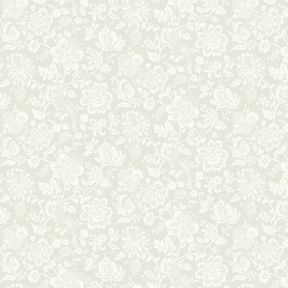 Floral Trail Wallpaper - Stone - by SK Filson