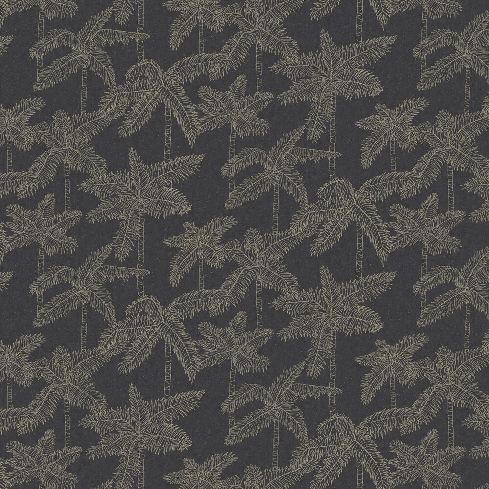 Palm Tree Wallpaper - Black - by Eijffinger